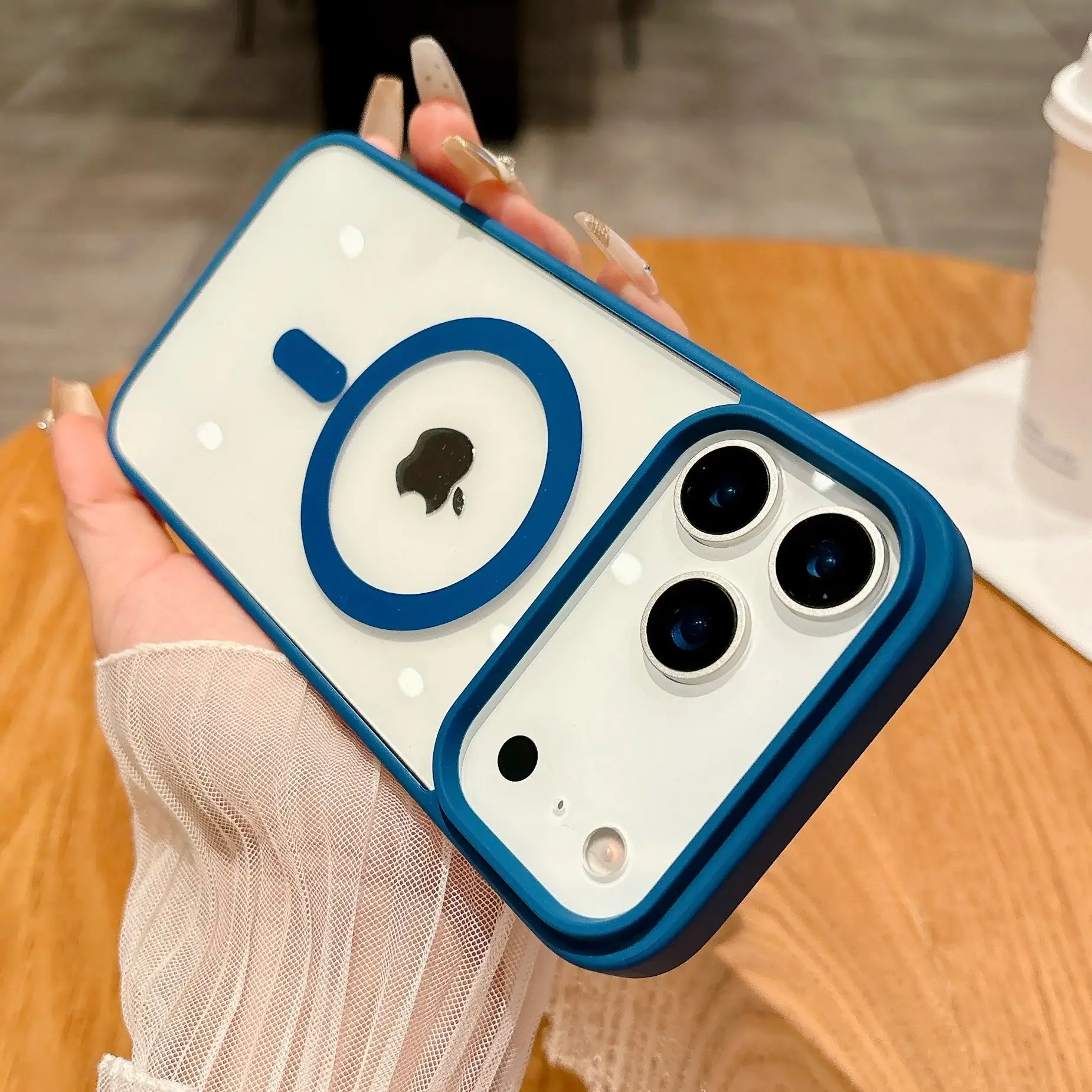 Magnetic Clear Acrylic Hard Case with Wireless Charging Compatibility