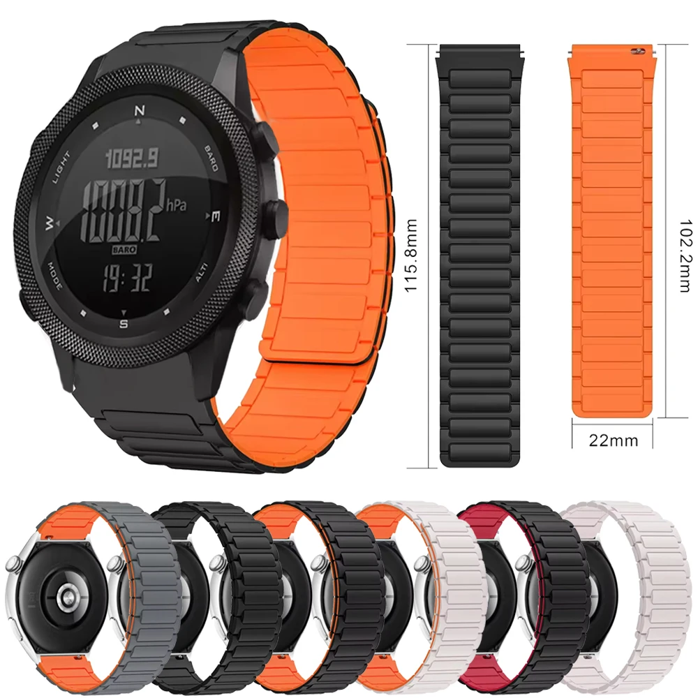 Silicone Magnetic Wristband - 22mm Smartwatch Strap Replacement Bracelet Accessories