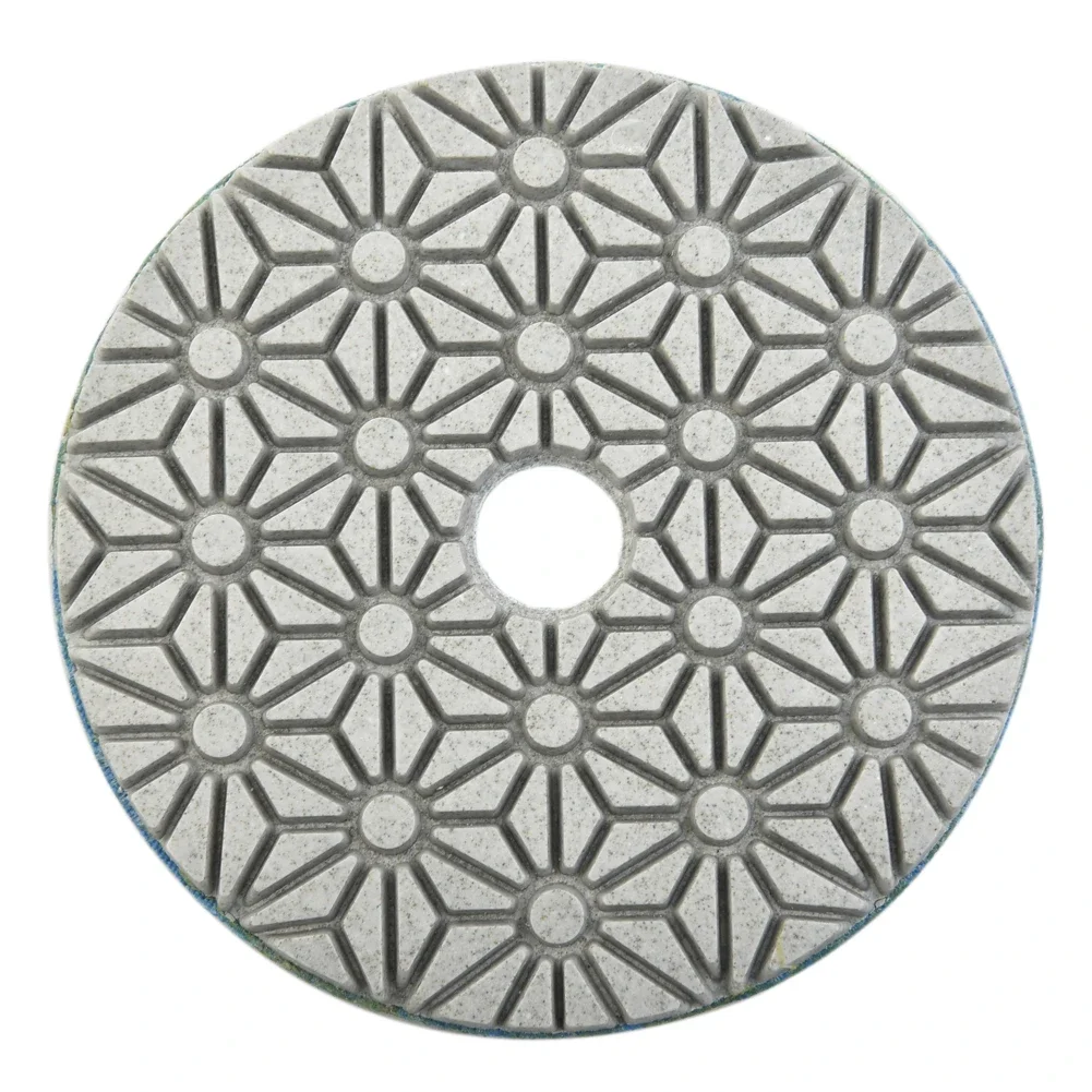 Versatile 4-Inch Dry/Wet Diamond Polishing Pad for Granite, Concrete, Stone, and Marble - 1/5 Piece Set