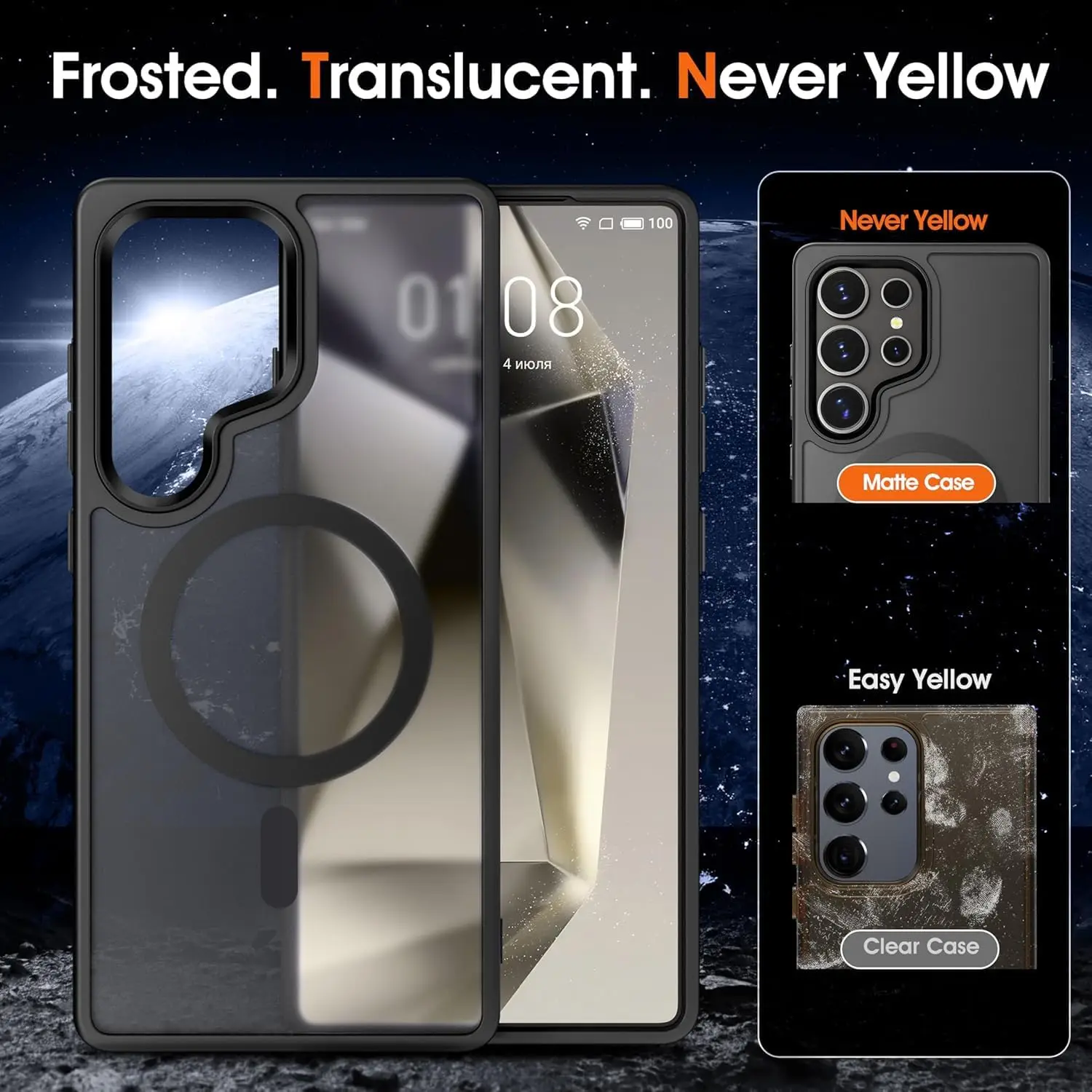 Sleek Black Matte Phone Case with MagSafe Compatibility
