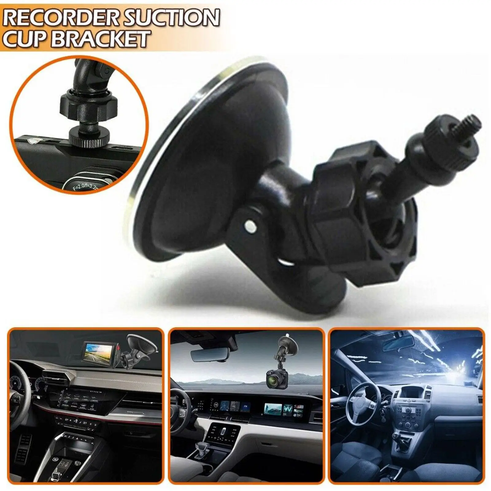 

Driving Recorder Suction Cup Bracket 360° Rotation For Dash Cam Camera DVR Mount Holder Travel Easy Installation Car Access M6J4