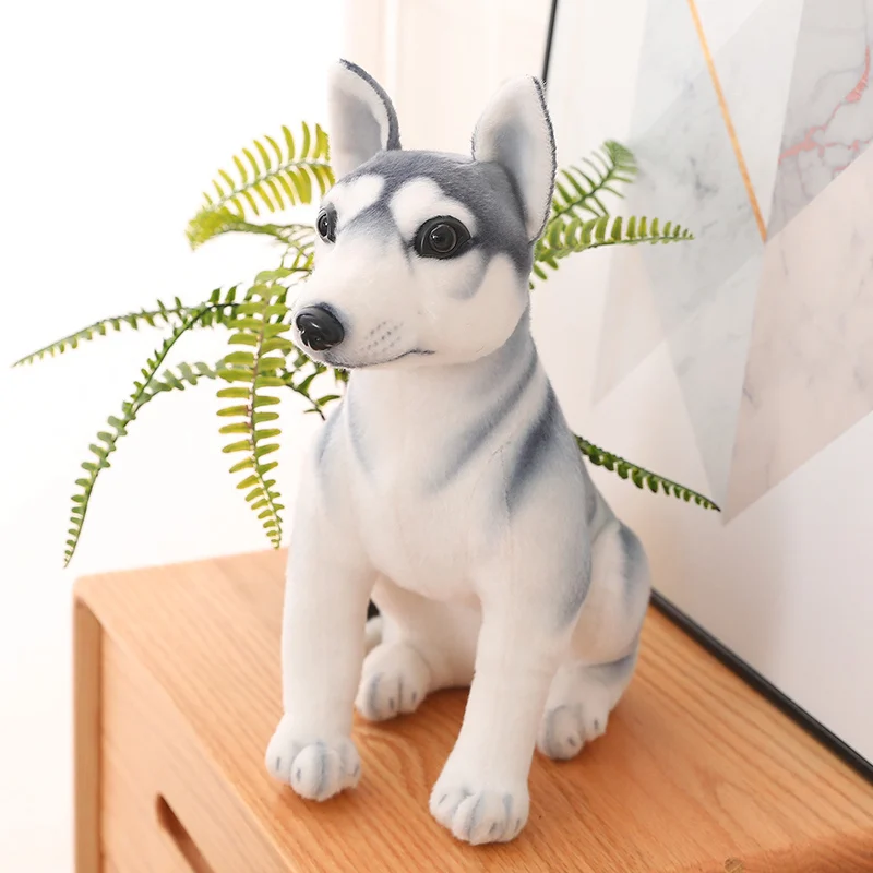 thumbnail image 1 of Juguete de peluche de perro Husky de alta calidad, perro lobo de simulación lindo, perro mascota, muñeca calmante, almohada suave, juguete para niños, regalo de cumpleaños y Navidad, nuevo, 1 of 5