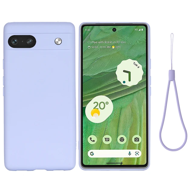 For Google Pixel 7A Case Soft Premium Silicone Case with Flocking inside  funda For Pixel 7A чехол Cover with Strap - AliExpress