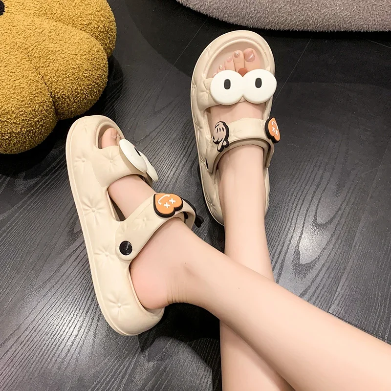 Summer Women's Slippers Fashionable, Cute, Comfortable Home Anti Slip Thick Sole Beach Sandals