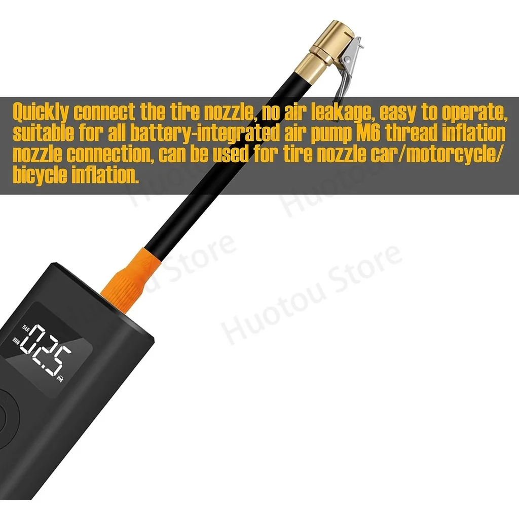Portable Air Pump Tire Pump Accessories M6 thread locking air chuck with air tube standard tire valve fine thread suitable for M6 thread integrated pump
