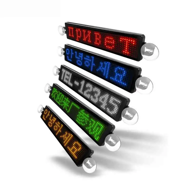 Led 자동차 디스플레이 로그인 블루투스 APP 프로그래밍 가능한 스크롤 메시지 보드 후면 창 흡입 컵 빌보드 새로운 USB 23*5cm
