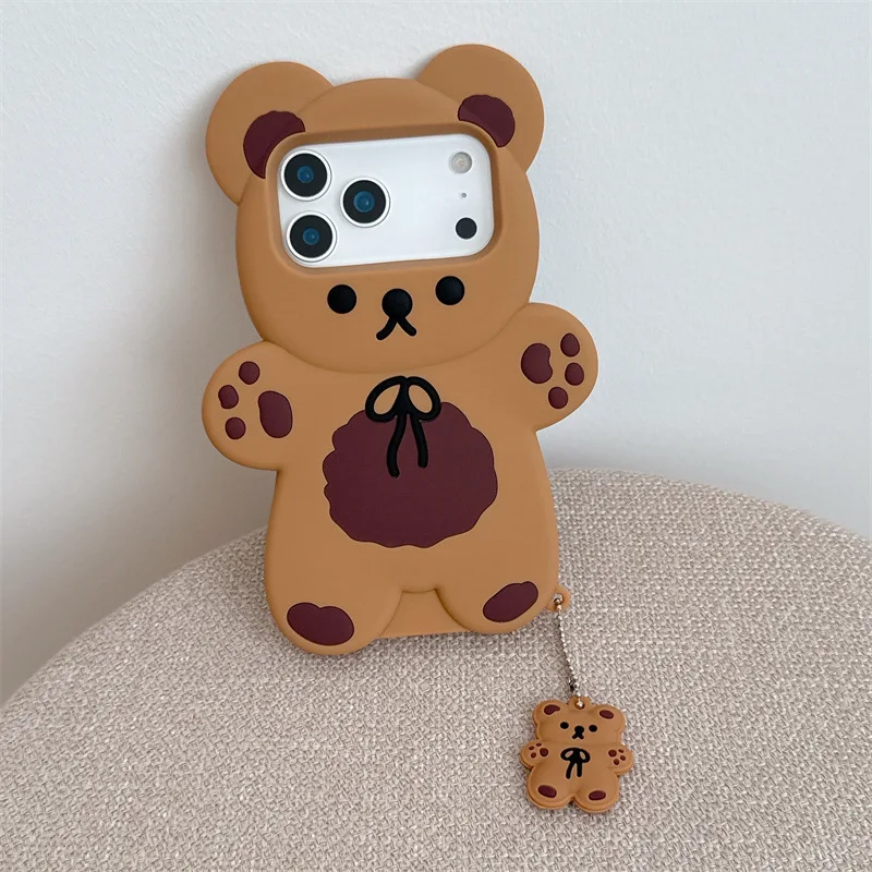3D Cartoon Bear Silicone iPhone Case – Shockproof Cover — detail image 2