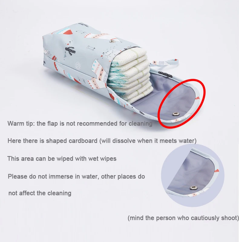 Baby Windel Tasche Wasserdicht Nass Trocken Pack Mumie Lagerung Beutel Windel Organizer Einsatz Tote Geldbörse Reise Kinderwagen Tragen Tasche – Detail 6