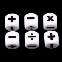 6pcs Addition Subtraction Multiplication Division Symbol Dice Operation Props 2