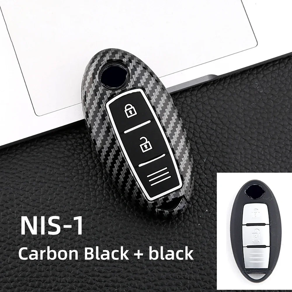 

Carbon car key case cover For Nissan Rogue XTrail T32 T31 Qashqai J11 J10 Kicks Tiida Pathfinder Murano Juke Versa Note Infiniti