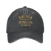 Vintage Rocky Balboa Boxing Club Gloves 1947 Baseball Cap Unisex Distressed Denim Snapback Hat Outdoor Adjustable Fit Caps Hat 1