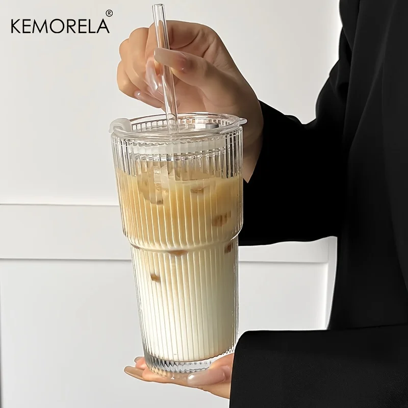 600ml Stripe Glass Cup 2