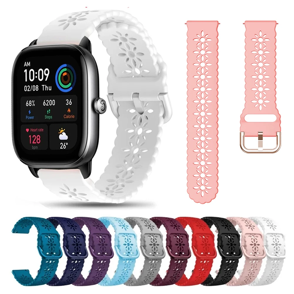 Lace Silicone Band for Women in Romantic Style – 20mm/22mm Strap