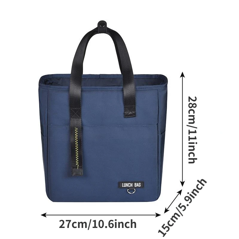 Large Capacity Insulated Bento Lunch Box with Thermal Storage and Zipper Closure