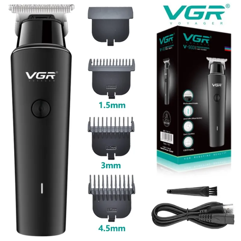 

VGR Hair Cutting Machine Professional Hair Clipper Beard Trimmer Barber USB Rechargeable Electric Cordless Trimmer for Men V-933