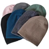 Geebro Women Solid Color Folds Pattern Beanie Hat Ladies Fashion Knitted Soft Warmer Casual Stretch Baggy Skullies Cap 1