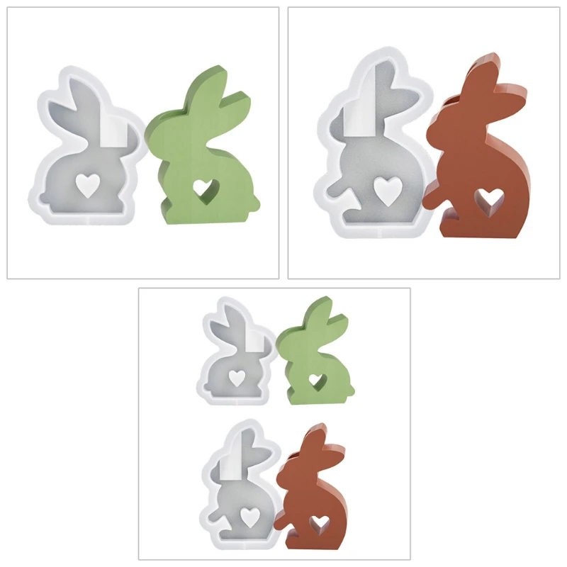 

Candlestick Holder Silicone Mold 3D Rabbit Holder Molds Exploy Resin Mold