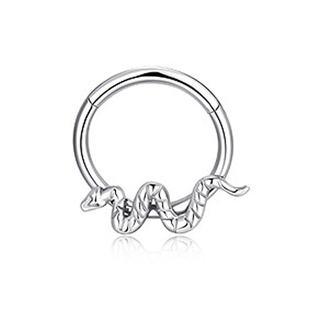 Nose Ring Hoop Septum Piercing Hinged Segment Clicker Surgical Steel Ear Cartilage Earrings Tragus Helix Daith Body Jewelry