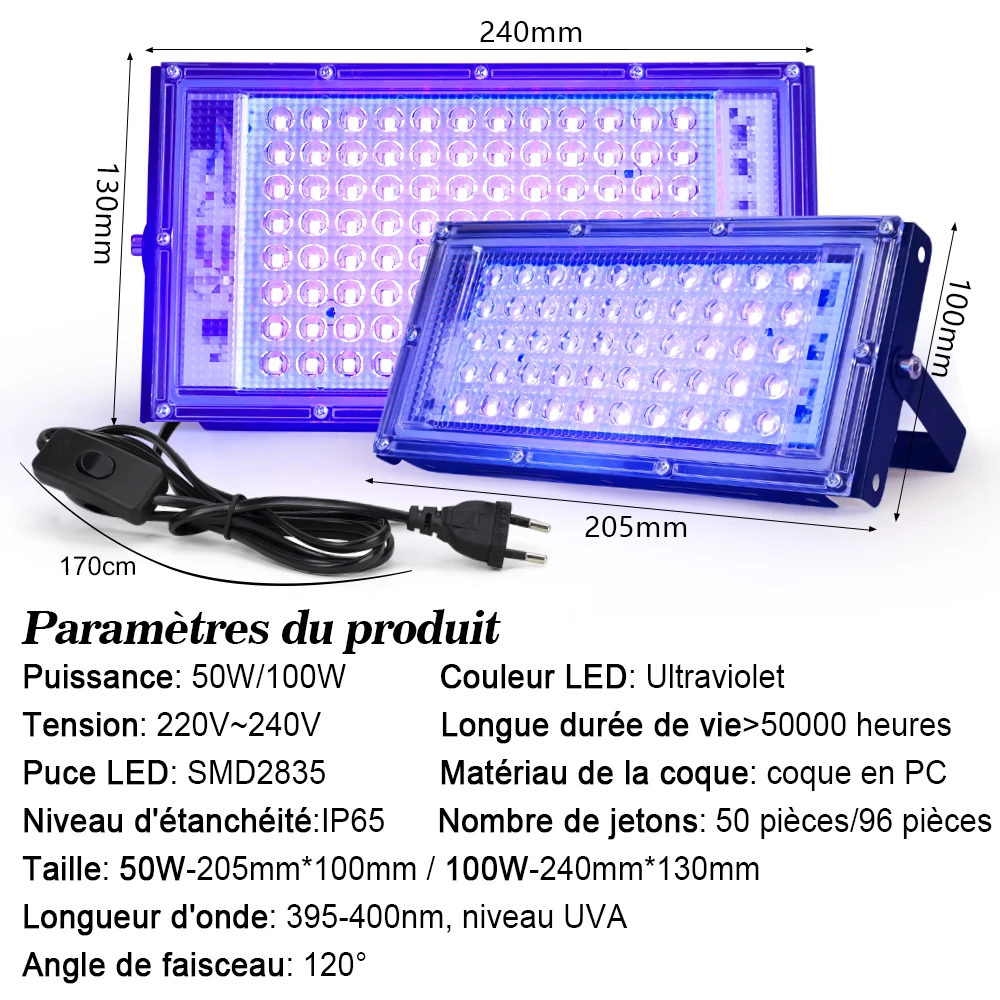 Projecteur LED 100W Slim PRO - Lumi Light