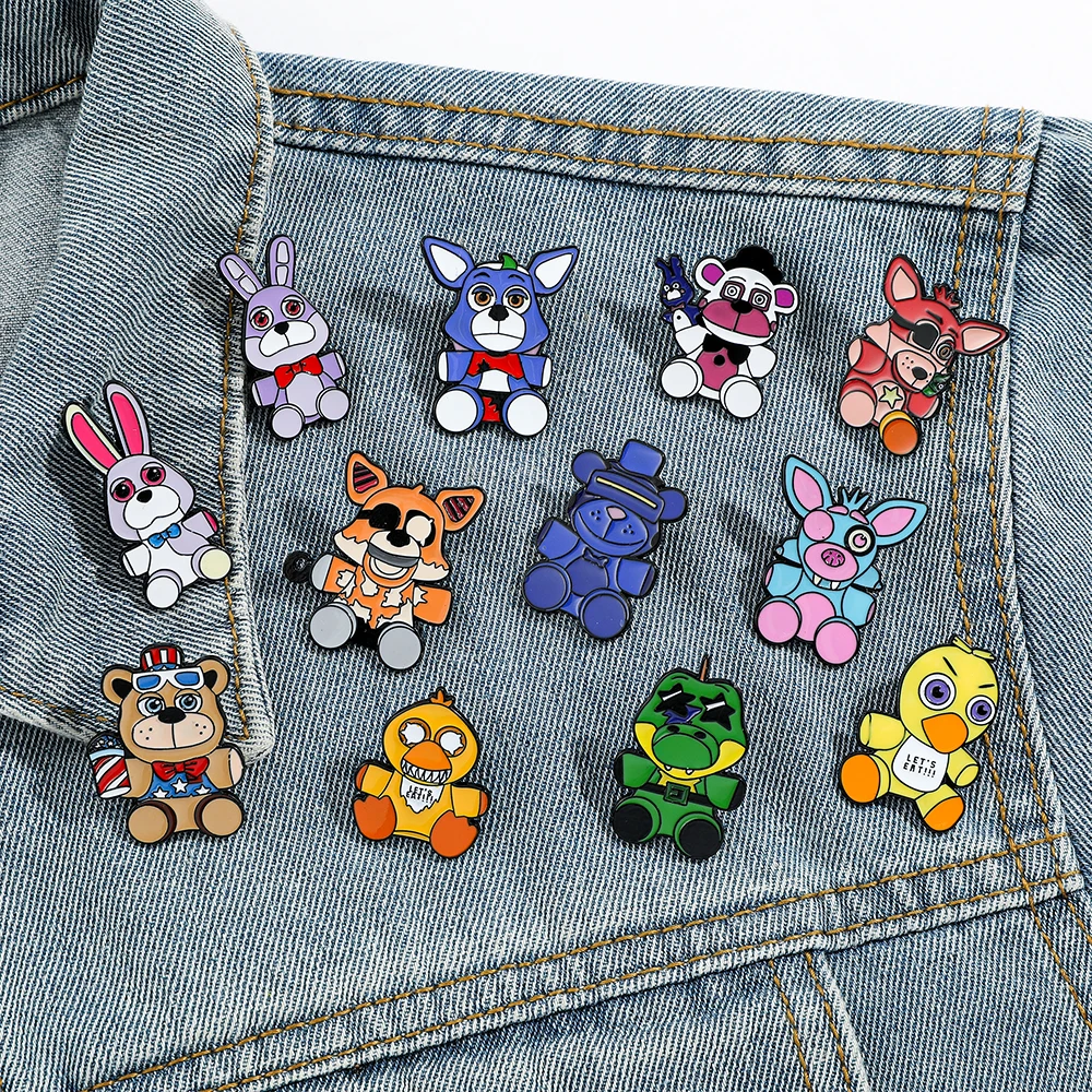 Cartoon Animal Brooch Enamel Pin Metal Badge Jewelry Backpack Clothing Accessories 12 Pcs