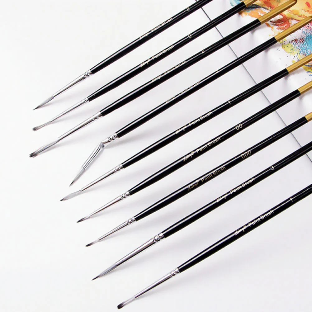 

9pcs Artist Professional Paint Nylon Detailing Paint Brush Liner Brush