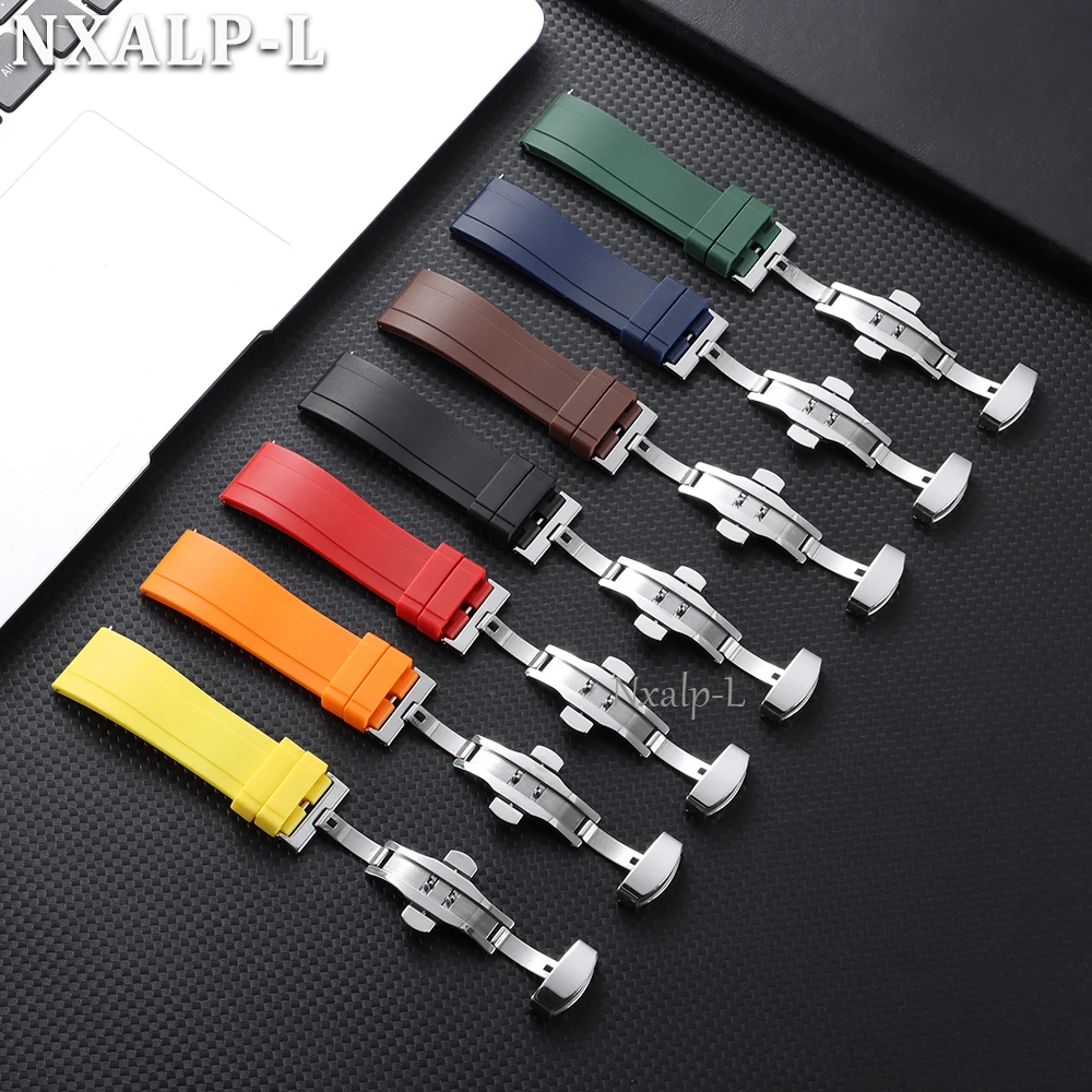 Sleek Silicone Waterproof Watch Band with Butterfly Clasp - Men's and Women's Sport Bracelet