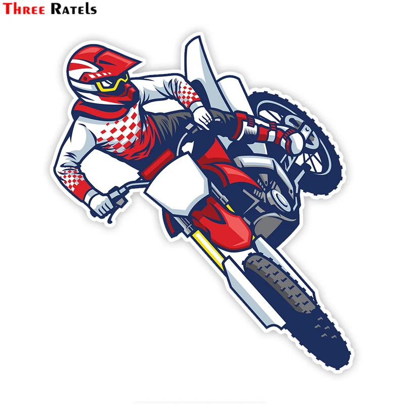 Three Ratels LCS030# 15x15cm Motocross Ride The Bike Colorful Car Sticker  Funny Stickers Styling Removable Decal - AliExpress