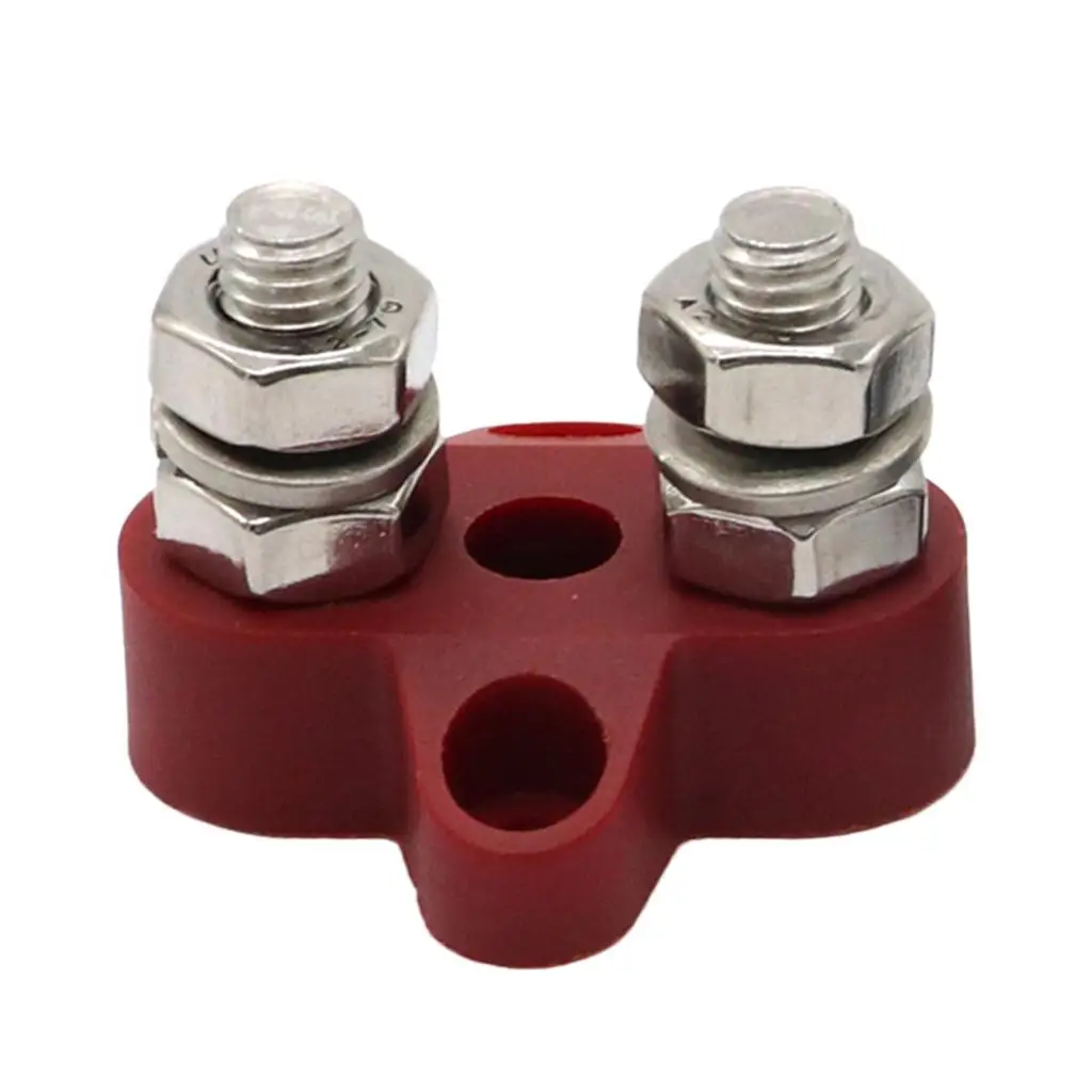 Red Junction Block Stainless Steel Insulated Terminal Stud M8