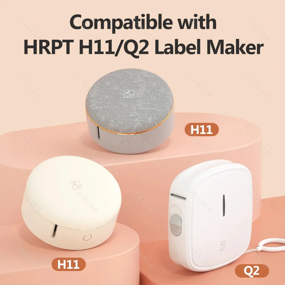 3Rolls HPRT Q2 Label Printer Paper Sticker Colorful Tape 12-15mm Waterproof as D110 Thermal Pure White Adhesive Paper for H11 Q2