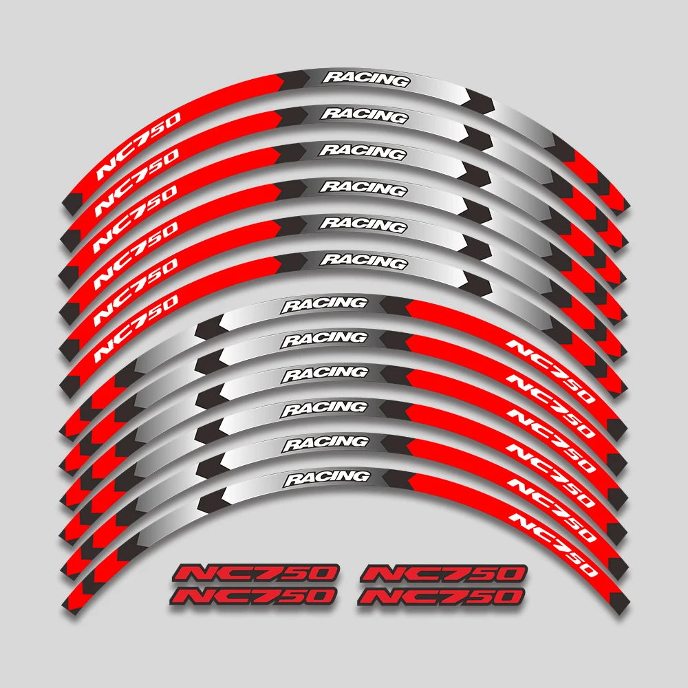 Motorcycle Accessories Stickers Wheels Hub Decals Rim Reflective Stripes Set For HONDA NC750 NC750S NC750X NC 750 X S 750X 750S for honda cb400f cb 400f 400 f motorcycle accessories wheels hub stickers rim tire reflective stripes decorative decals tape kit