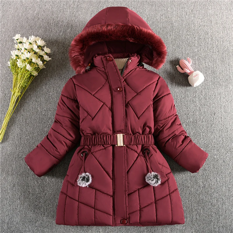 Winter Girls Casual Warm Parkas Children Windproof Thick Down Puffer Jacket Teen