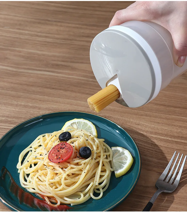 Description Picture 5 of itemNoodles Spaghetti Container Plastic Noodle Pasta Storage Jar with Locking Lid Clear Dry Food Keeper Canister Cereal Crisper Box