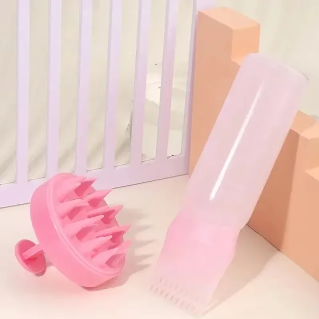 Silicone Shampoo Brush Head Scalp Massage Comb Hair Dye Tint Oil Applicator Bottle with Brush Barber Salon Hair Styling Tools 4