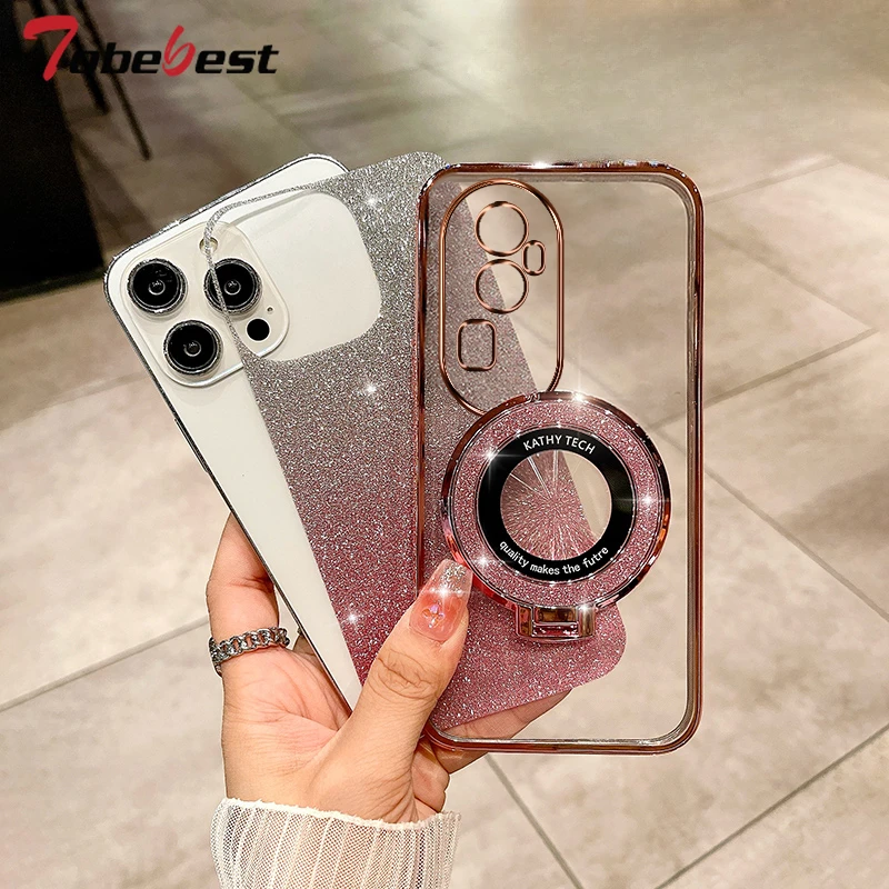 Glitter Plating Magnetic Phone Case with Holder