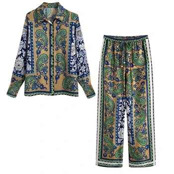 2 Pieces Print Pajama Set Gifts for women