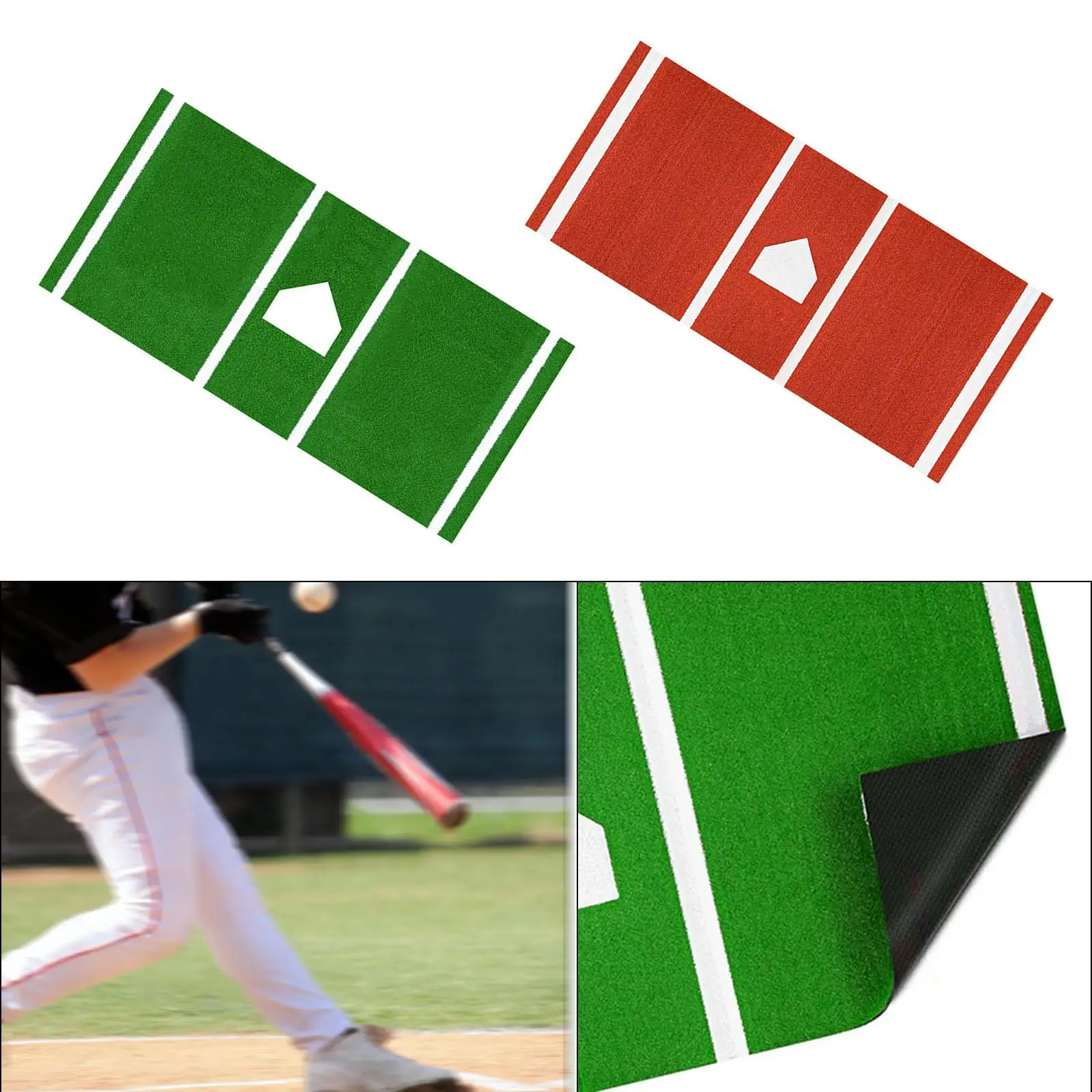 Softball Hitting Mat Baseball Hitting Mat with White Home Plate Training Aid Batting Batting Cage for Outdoor Garden