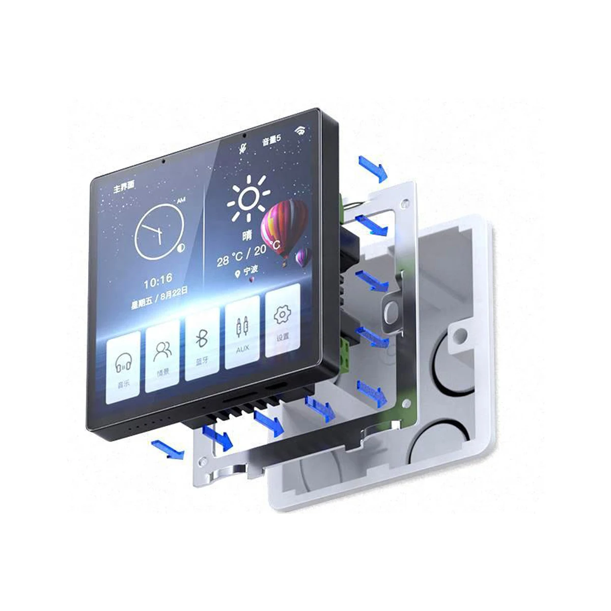Painel Ips Lcd Touch Display Interruptor de Parede Inteligente Painel Quadrado Esp32-s3 392 - Image 5