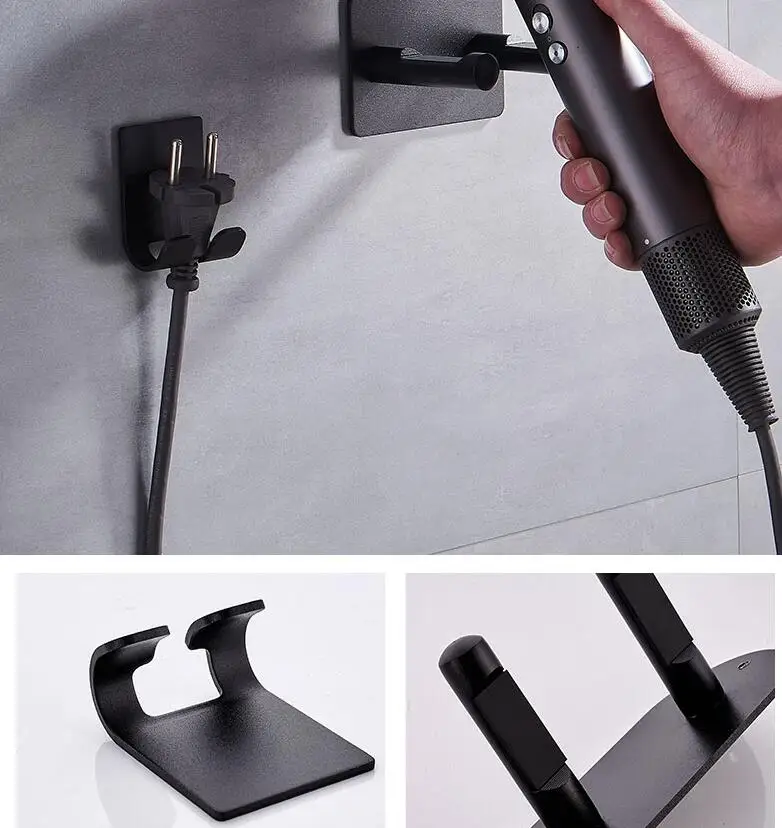 Waterproof Wall-Mounted Hair Dryer Organizer Space-Saving, and Durable, Ideal for a Clutter-Free Bathroom,Hair Dryer Holder 2