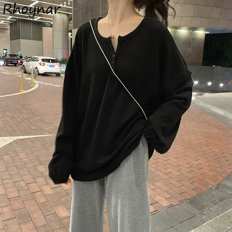 

Autumn Long Sleeve T-shirts Women Loose Casual All-match Basic Students Korean Style Popular Harajuku Minimalist Tender Stylish