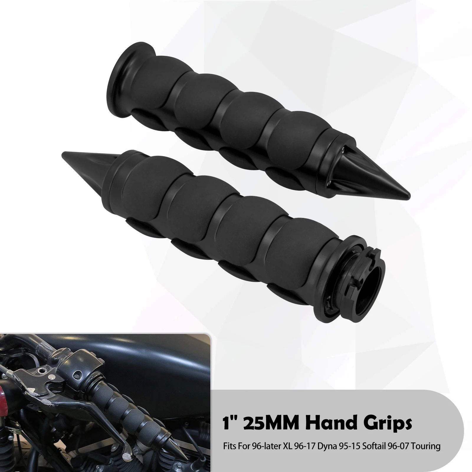 Motorcycle 1" Handlebar Hand Grips Bar For Harley Honda Kawasaki Suzuki Shadow E - Foto 8