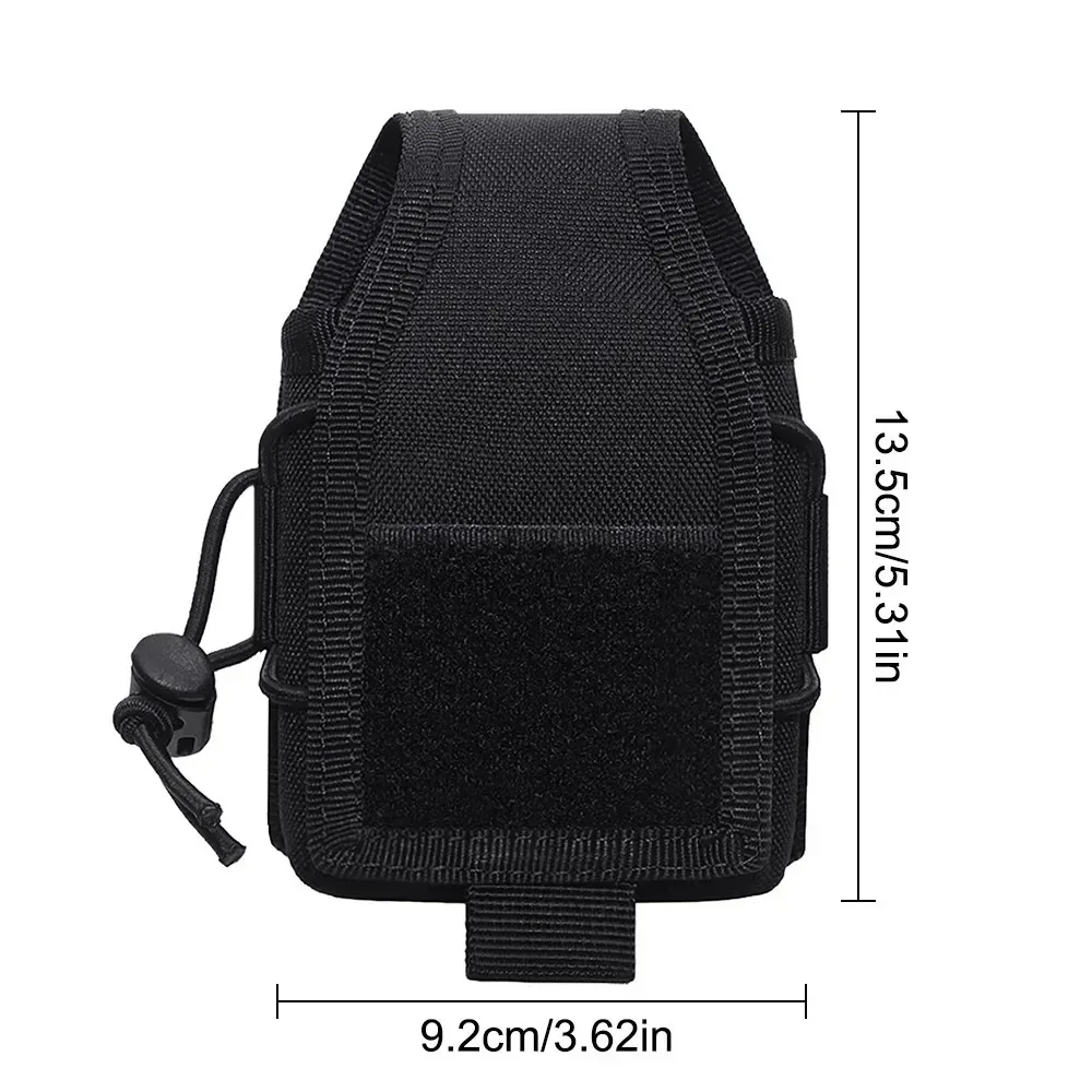 MOLLE-Compatible Radio Pouch for Outdoor Use Walkie Talkie & Phone Holder Lightweight Waist Bag for Camping & Hiking