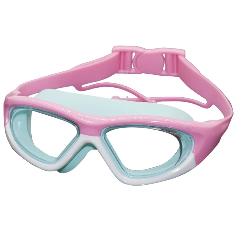 

H8WC Anti-UV Swim Goggles Anti-fog Toddler Swim Glasses With Earplug for Boys Girls