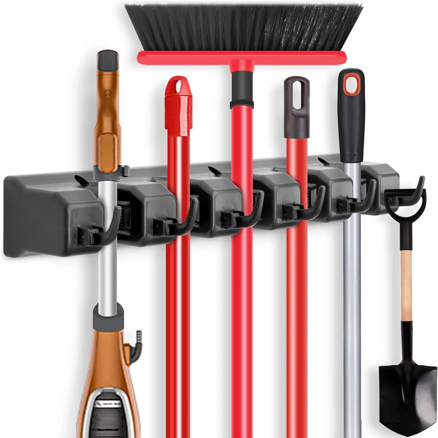 Mop and Broom Holder, Wall Mounted Storage Mop and Broom Storage