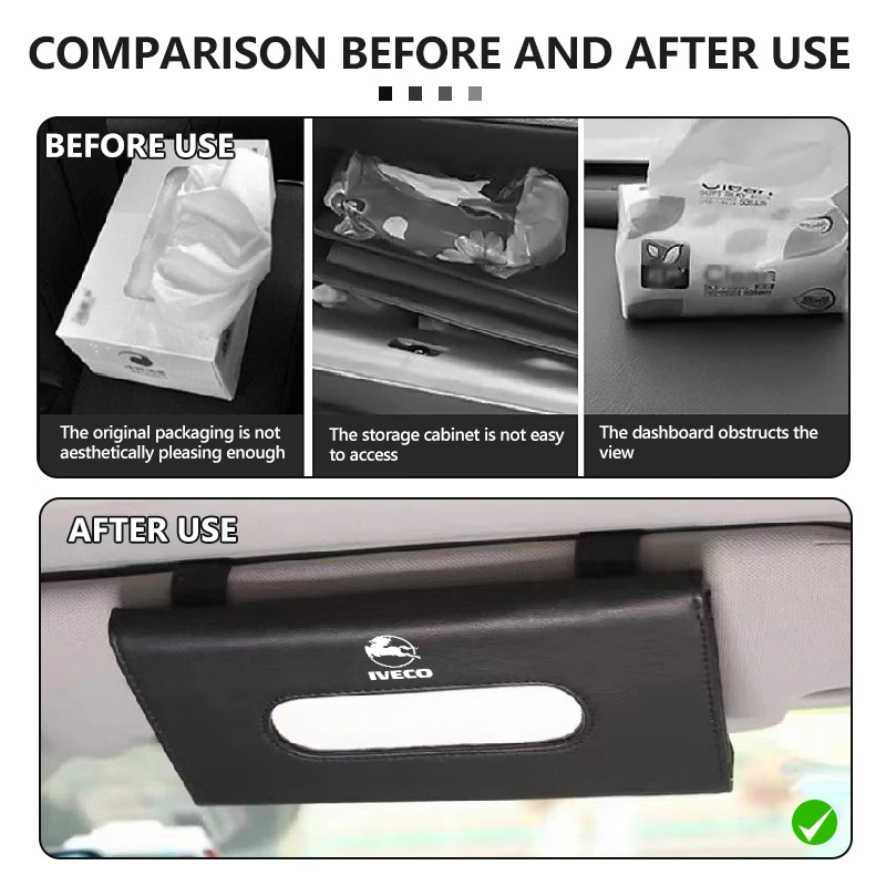 IVECO Daily Eurocargo용 자동차 선바이저 티슈 박스 걸이식 스냅핏 냅킨 보관 가방 액세서리 ?   S-웨이 T-웨이 스트랄리스 ?