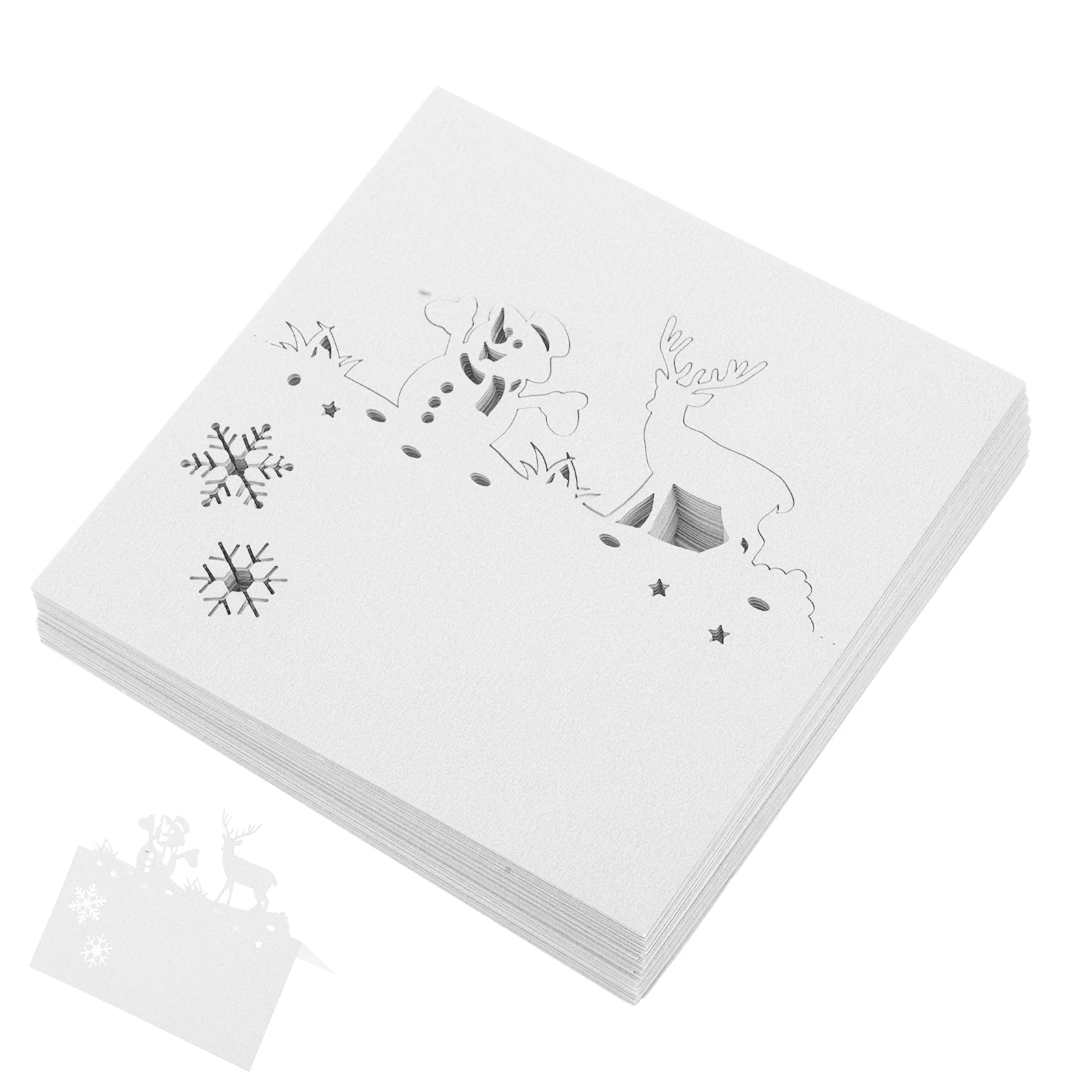 50 Pcs Christmas Party Table Cards Winter Place Holders Name Wedding Reception