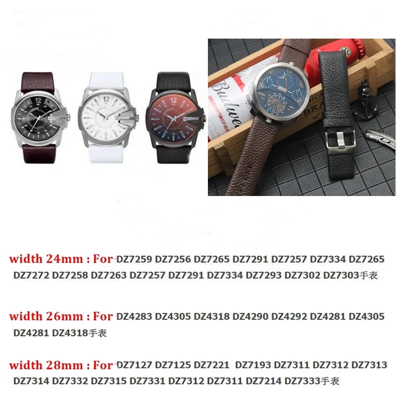 Premium Cowhide Leather Watch Strap - Multiple Sizes Available