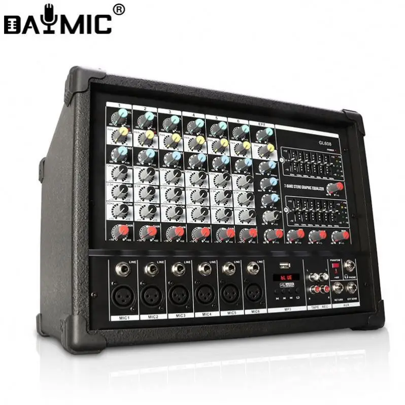 Karaoke 500W audio mixer Live show 6 Channel Professional Amplifier Audio Power Mixer