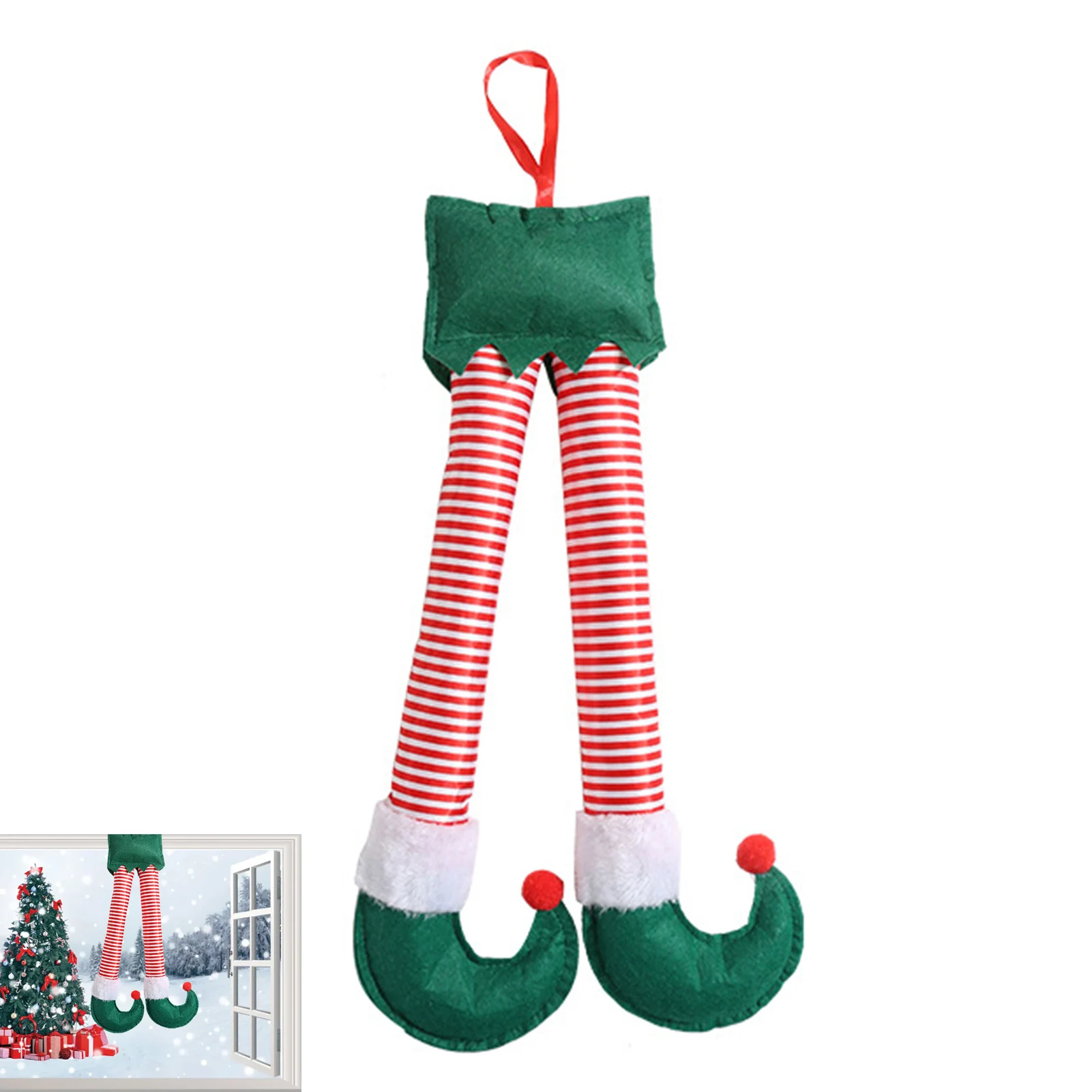 Elf Legs Christmas Tree Decorations Plush Santa Elf Leg Christmas Tree Ornament Stuffed Legs Stuck In Tree For Home Party
