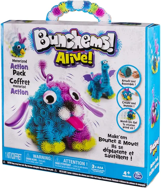Original Bunchems Alive Toys for Children Create your own Pet Electronic dog Sticky Ball Puffy Squeeze Diy Assembling Animal Toy 5