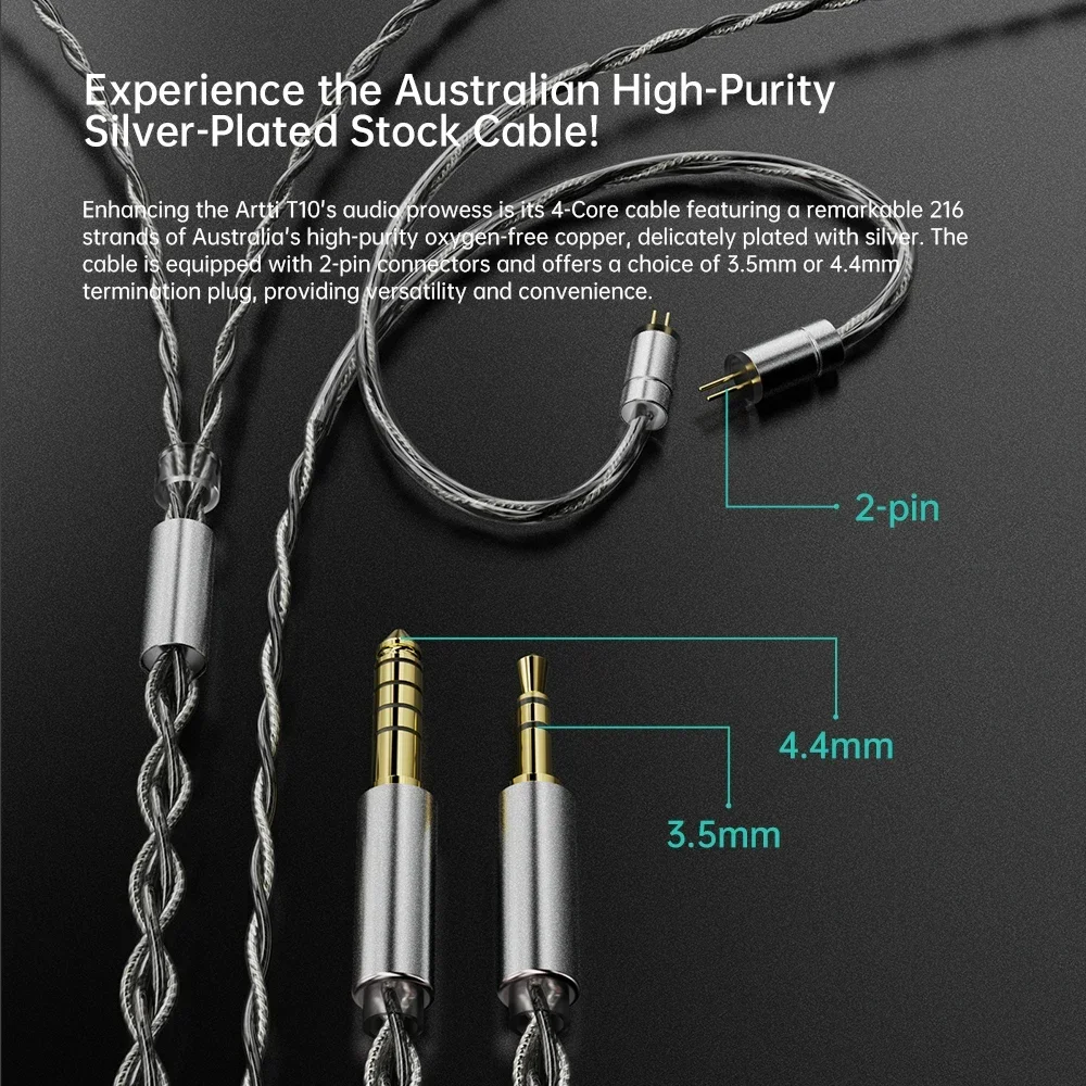 Artti t10 hifi in-ear hoofdtelefoon met planar driver en kabel_voghion.com